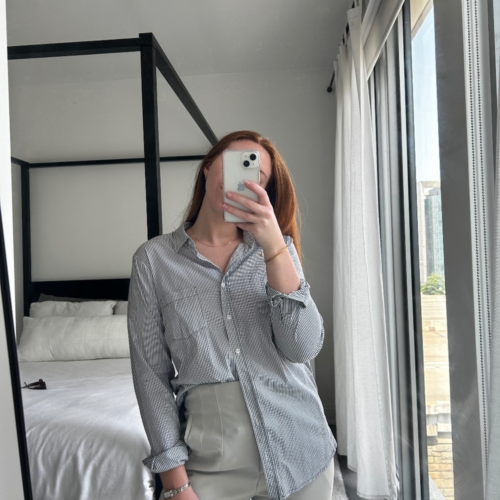 Striped button down